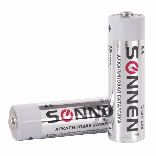 Батарейки SONNEN Alkaline, АА, 4 шт., алкалиновые, пальчиковые, блистер фото 2