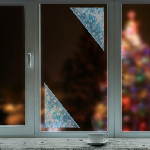 Украшение для окон и стекла ЗОЛОТАЯ СКАЗКА "Морозные узоры 2", 30х38 см, ПВХ фото 4
