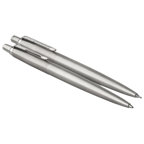 Набор PARKER "Jotter Stainless Steel CT": шариковая ручка синяя и механический карандаш, 2093256 фото 4