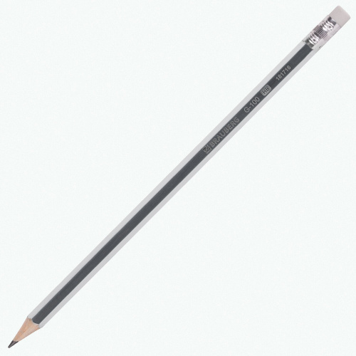 Набор карандашей чернографитных BRAUBERG "G-100", 12 шт., HB, с ластиком, корпус ассорти фото 10