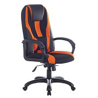Кресло компьютерное BRABIX PREMIUM "Rapid GM-102", 180 кг, экокожа/ткань, черно/оранжевое