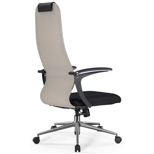 Кресло офисное BRABIX PREMIUM "Ultimate EX-801" хром, плотная двойная сетка Х2, черное/бежевое, 532919 фото 4