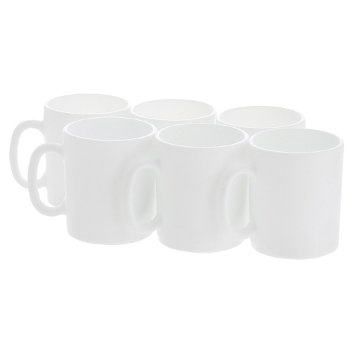 Набор кружек для чая и кофе LUMINARC "Essence White", 6 штук, объем 320 мл, белое стекло фото 3