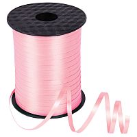 Лента упаковочная декоративная для шаров и подарков ЗОЛОТАЯ СКАЗКА, 5 мм х 500 м, розовая