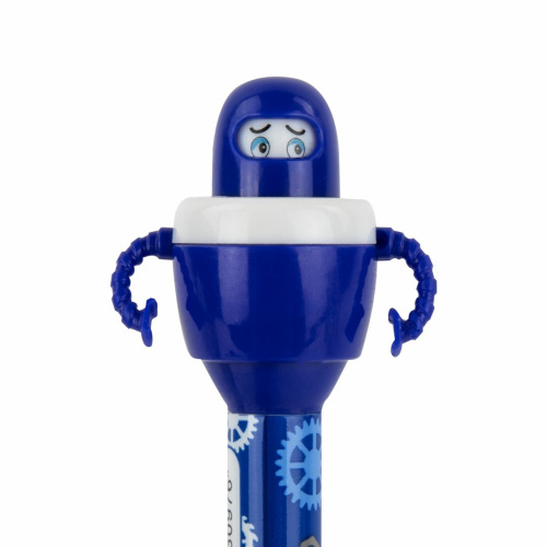 Ручка фигурная шариковая ЮНЛАНДИЯ "Робот", корпус ассорти, пишущий узел 0,7 мм, синяя фото 3