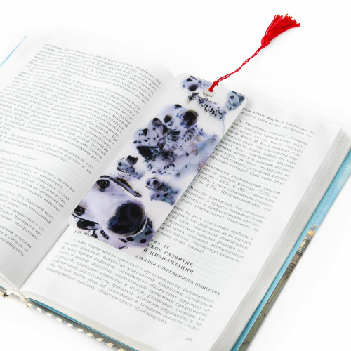 Закладка для книг BRAUBERG "Далматинцы", объемная, с декоративным шнурком-завязкой фото 3