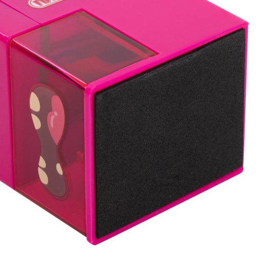 Точилка механическая ПИФАГОР "Монстрик", корпус розовый, для чернографитных и цветных карандашей фото 2