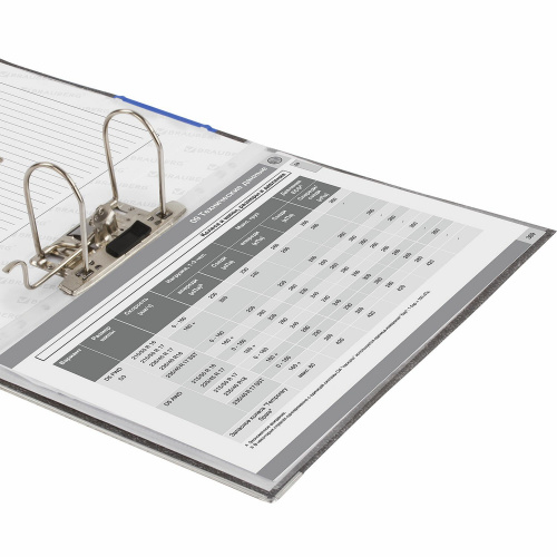 Папка-регистратор BRAUBERG, фактура стандарт, с мраморным покрытием, 75 мм, синий корешок фото 5