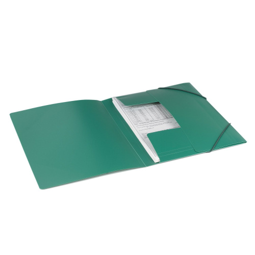 Папка на резинках BRAUBERG, стандарт, до 300 листов, 0,5 мм, зеленая фото 6