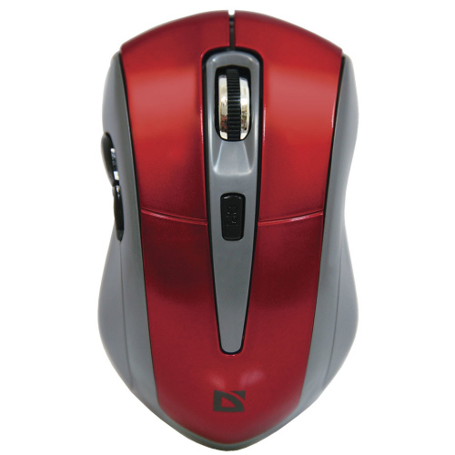 Мышь беспроводная DEFENDER ACCURA MM-965, USB, 5 кнопок + 1 колесо-кнопка, оптическая, красно-серая фото 3