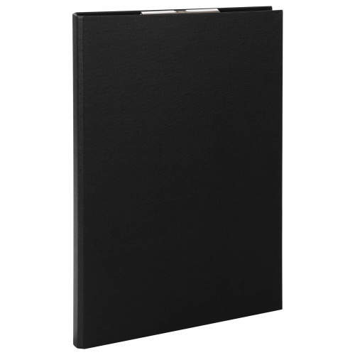 Папка-планшет STAFF "EVERYDAY", А4, с прижимом и крышкой, картон/бумвинил, черная
