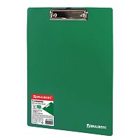 Доска-планшет BRAUBERG "Contract", А4, сверхпрочная с прижимом, пластик, зеленая