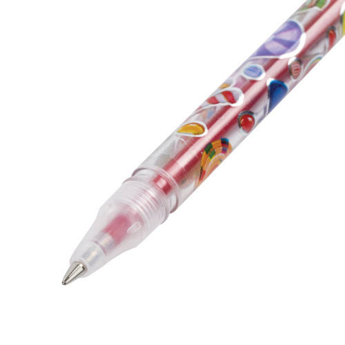 Ручки гелевые ЮНЛАНДИЯ, 6 цветов, корпус с печатью, линия письма 0,35 мм фото 8
