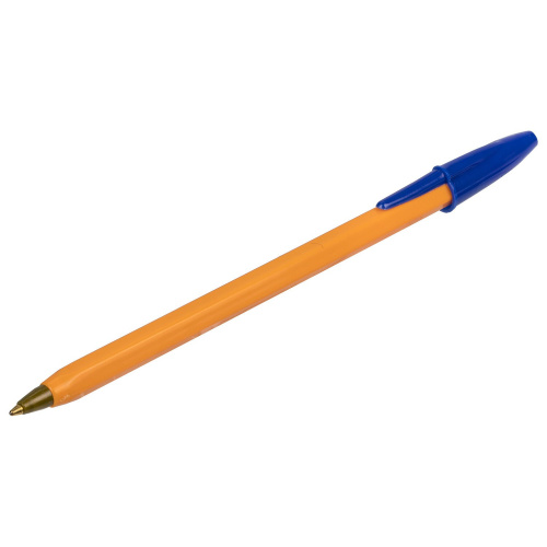 Ручка шариковая STAFF "Basic Orange BP-01", письмо 750 метров, длина корпуса 14 см, синяя фото 2