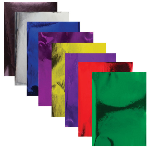 Цветная бумага BRAUBERG, А4, зеркальная, 8 л., 8 цв., 80 г/м2 фото 2