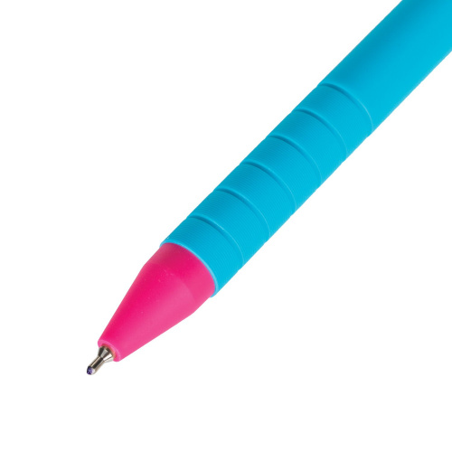 Ручка шариковая автоматическая BRAUBERG "MIX",  корпус ассорти, линия письма 0,35 мм, синяя фото 10