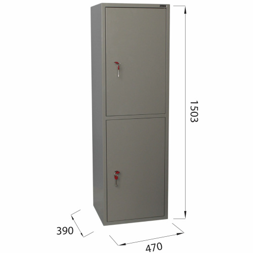 Шкаф металлический для документов BRABIX "KBS-032Т", 1503х470х390 мм, 37 кг, трейзер, сварной фото 2