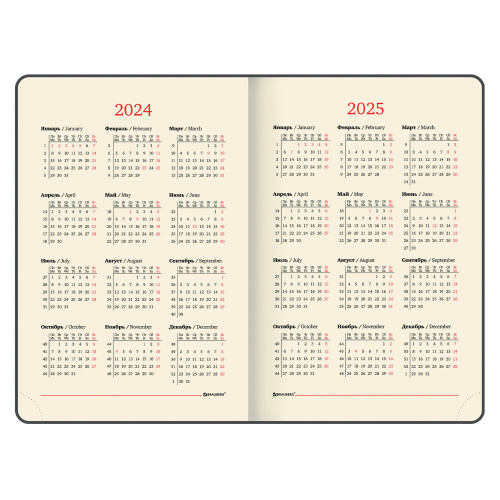 Ежедневник датированный 2024 А5 138x213 мм BRAUBERG "Stylish", под кожу, гибкий, красный, 114895 фото 3