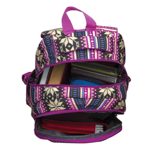 Рюкзак BRAUBERG "Фиолетовые узоры", канвас, 47х32х14 см, молодежный фото 4