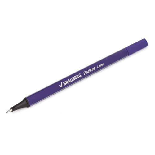 Ручка капиллярная (линер) BRAUBERG "Aero", трехгранная, линия письма 0,4 мм, фиолетовая фото 5