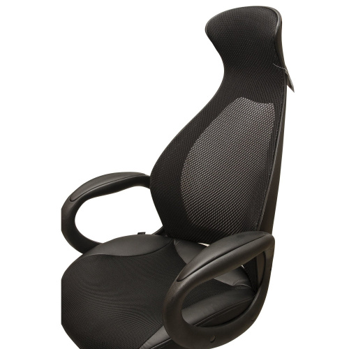 Кресло офисное BRABIX PREMIUM "Genesis EX-517", пластик черный, ткань/экокожа/сетка черная фото 4
