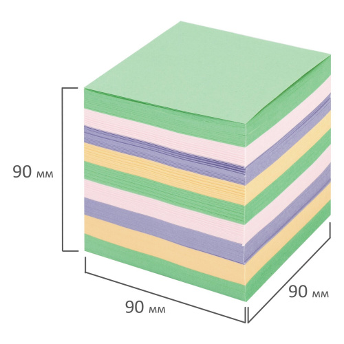 Блок для записей ОФИСМАГ, в подставке прозрачной, куб 9х9х9 см, цветной фото 4