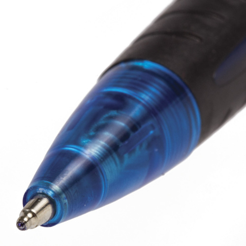 Ручка шариковая масляная автоматическая с грипом BRAUBERG "Phantom", линия письма 0,35 мм, синяя фото 3