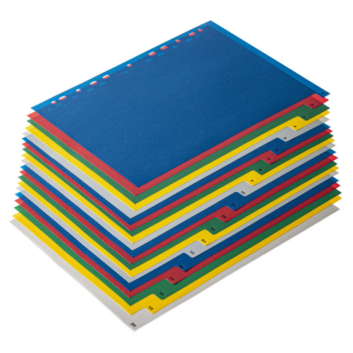Разделитель пластиковый BRAUBERG, А4, 20 листов, цифровой 1-20, оглавление, цветной фото 4