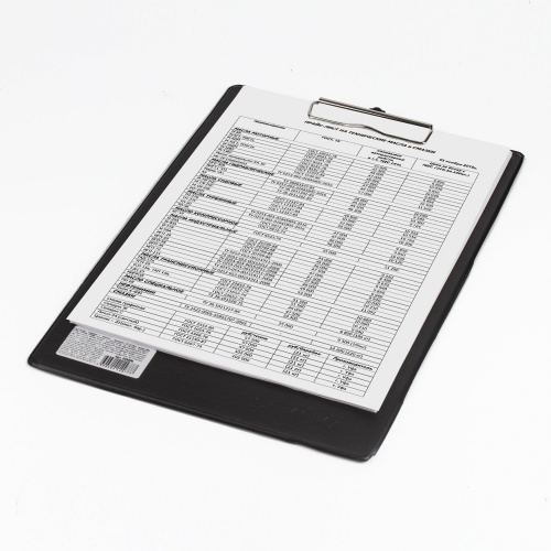 Доска-планшет ОФИСМАГ, А4, с прижимом, черная фото 4