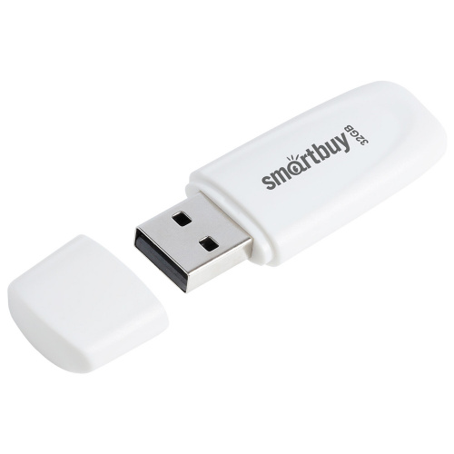 Флеш-диск 32GB SMARTBUY Scout USB 2.0, белый, SB032GB2SCW фото 2