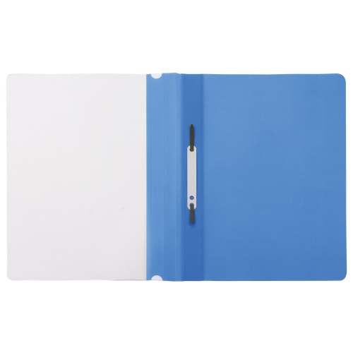 Скоросшиватель пластиковый STAFF, А4, 100/120 мкм, голубой фото 6