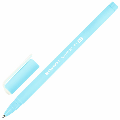 Ручка шариковая BRAUBERG SOFT TOUCH STICK "PASTEL", корпус ассорти, узел 0,7 мм, синяя фото 8