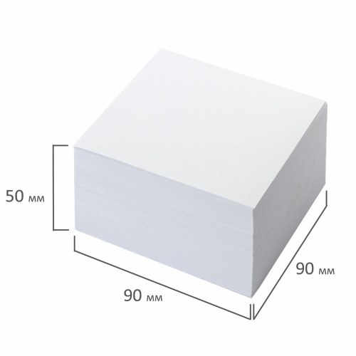 Блок для записей BRAUBERG, проклеенный, куб 9х9х5 см, белизна 95-98%, белый фото 4