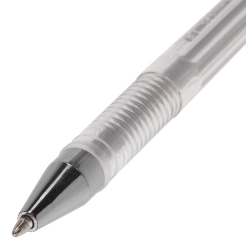 Ручка гелевая BRAUBERG "Jet", корпус прозрачный, узел 0,5 мм, линия письма 0,35 мм, серебристая фото 8