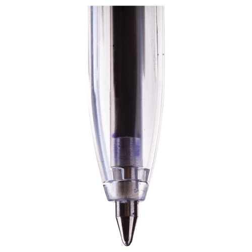 Ручка шариковая масляная СТАММ "111", корпус прозрачный, узел 1,2 мм, линия письма 1 мм, синяя фото 3