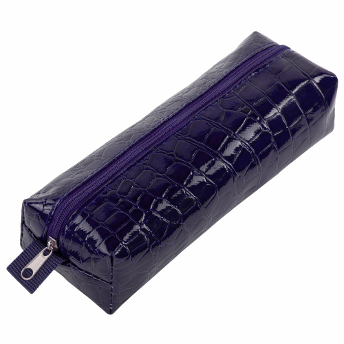 Пенал-косметичка BRAUBERG "Ultra purple", 20х6х4 см, крокодиловая кожа