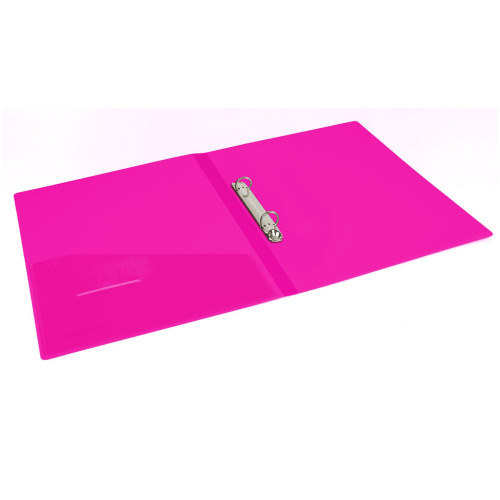 Папка на 2 кольцах BRAUBERG "Neon", 25 мм, до 170 листов, внутренний карман, неоновая, розовая фото 2