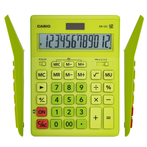 Калькулятор настольный CASIO, 210х155 мм, 12 разрядов, двойное питание, салатовый фото 6