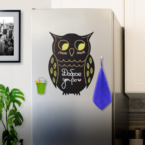 Доска на холодильник магнитно-меловая BRAUBERG "Baby Owl", 30х40 см, с набором аксессуаров фото 10