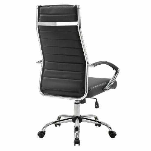 Кресло офисное BRABIX "Style EX-528", экокожа, хром, черное фото 4