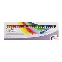Пастель масляная художественная PENTEL "Oil Pastels", 25 цветов, круглое сечение, картонная упаковка