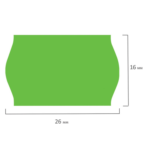 Этикет-лента BRAUBERG, 26х16 мм, волна, зеленая, 5 рулонов по 800 шт. фото 3
