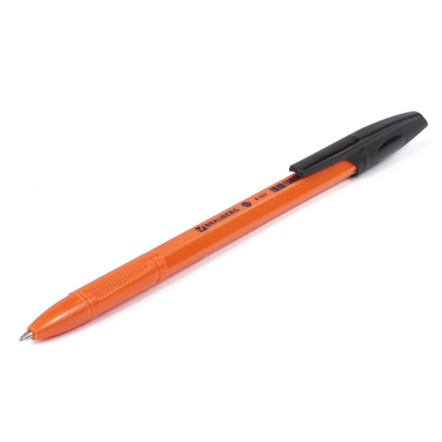 Ручка шариковая BRAUBERG "X-333 Orange", корпус оранжевый, узел 0,7 мм, черная фото 5