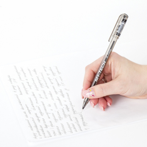 Ручка шариковая масляная PENSAN "My-Tech", линия письма 0,35 мм, черная фото 8