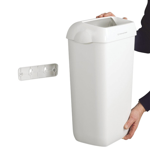 Контейнер для мусора KIMBERLY-CLARK Aquarius, 43 л, 56,9х42,2х29 см, без крышки, белый фото 3