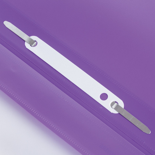 Скоросшиватель пластиковый с перфорацией BRAUBERG, А4, 140/180 мкм, фиолетовый фото 3