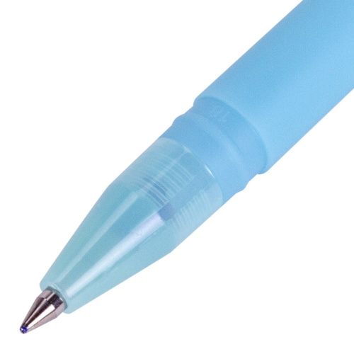 Ручка стираемая гелевая ЮНЛАНДИЯ "Лимонад", прорезиненный корпус, линия письма 0,35 мм, синяя фото 7
