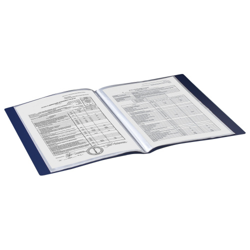 Папка BRAUBERG "Contract", 20 вкладышей, синяя, вкладыши-антиблик, 0,7 мм, бизнес-класс фото 7