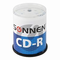 Диски CD-R SONNEN, 700 Mb, 52x, 100 шт.