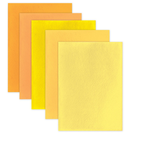Цветной фетр для творчества ОСТРОВ СОКРОВИЩ, А4, 5 листов, 5 цветов, толщина 2 мм, оттенки желтого фото 2